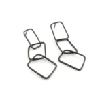 Oxidized Silver Chain Earrings