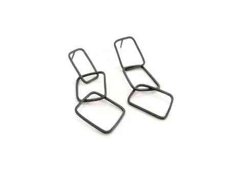 Oxidized Silver Chain Earrings