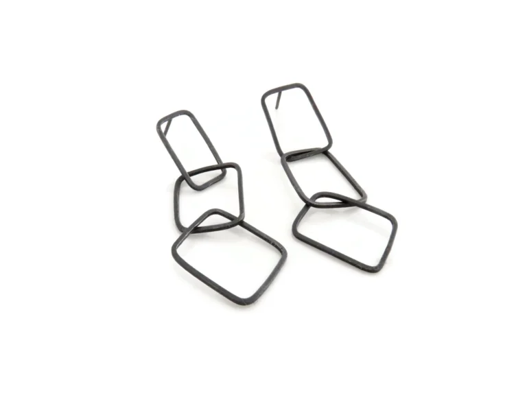 Oxidized Silver Chain Earrings