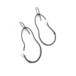 Oxidized Silver Pearl Earrings