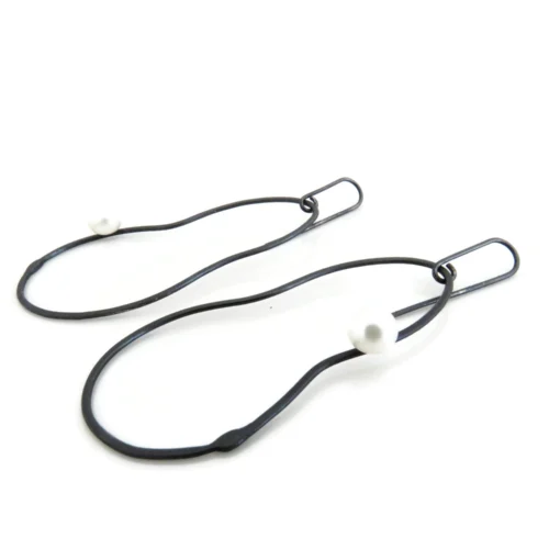 Oxidized Silver Pearl Earrings