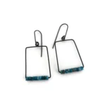 Geometric Apatite Silver Earrings
