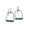 Geometric Oxidized Silver Earrings with Apatite