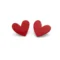 Red Heart Stud Oxidized Silver Earrings