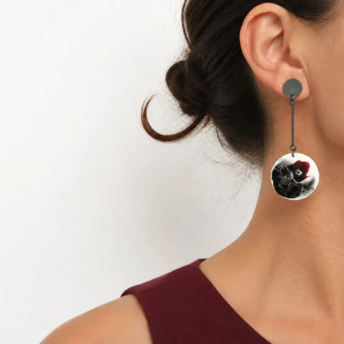 Long Enamel Drop Earrings