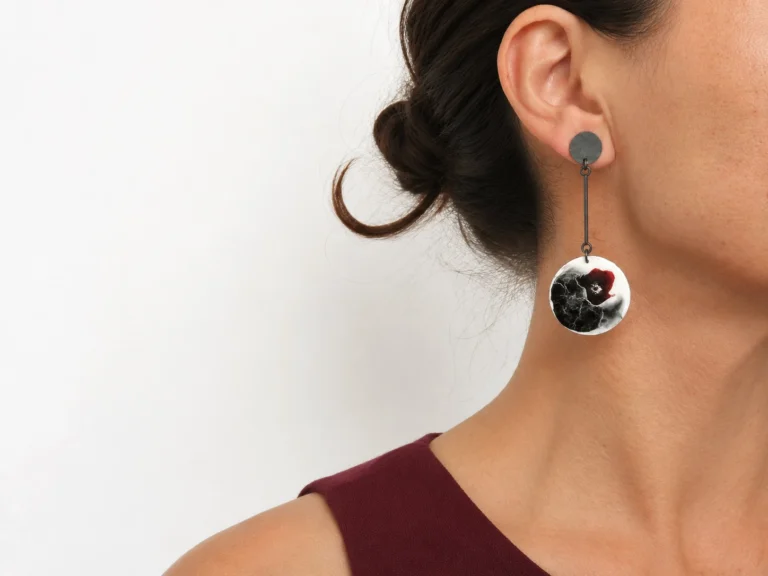 Long Enamel Drop Earrings