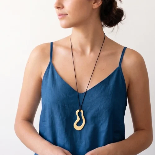 Large Organic Gold Pendant