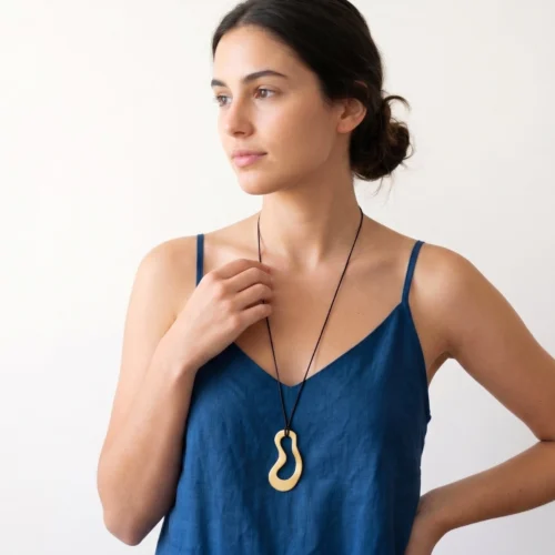 Large Organic Gold Pendant