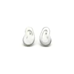 Organic Satin Silver Stud Earrings