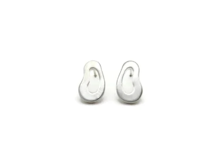 Organic Satin Silver Stud Earrings