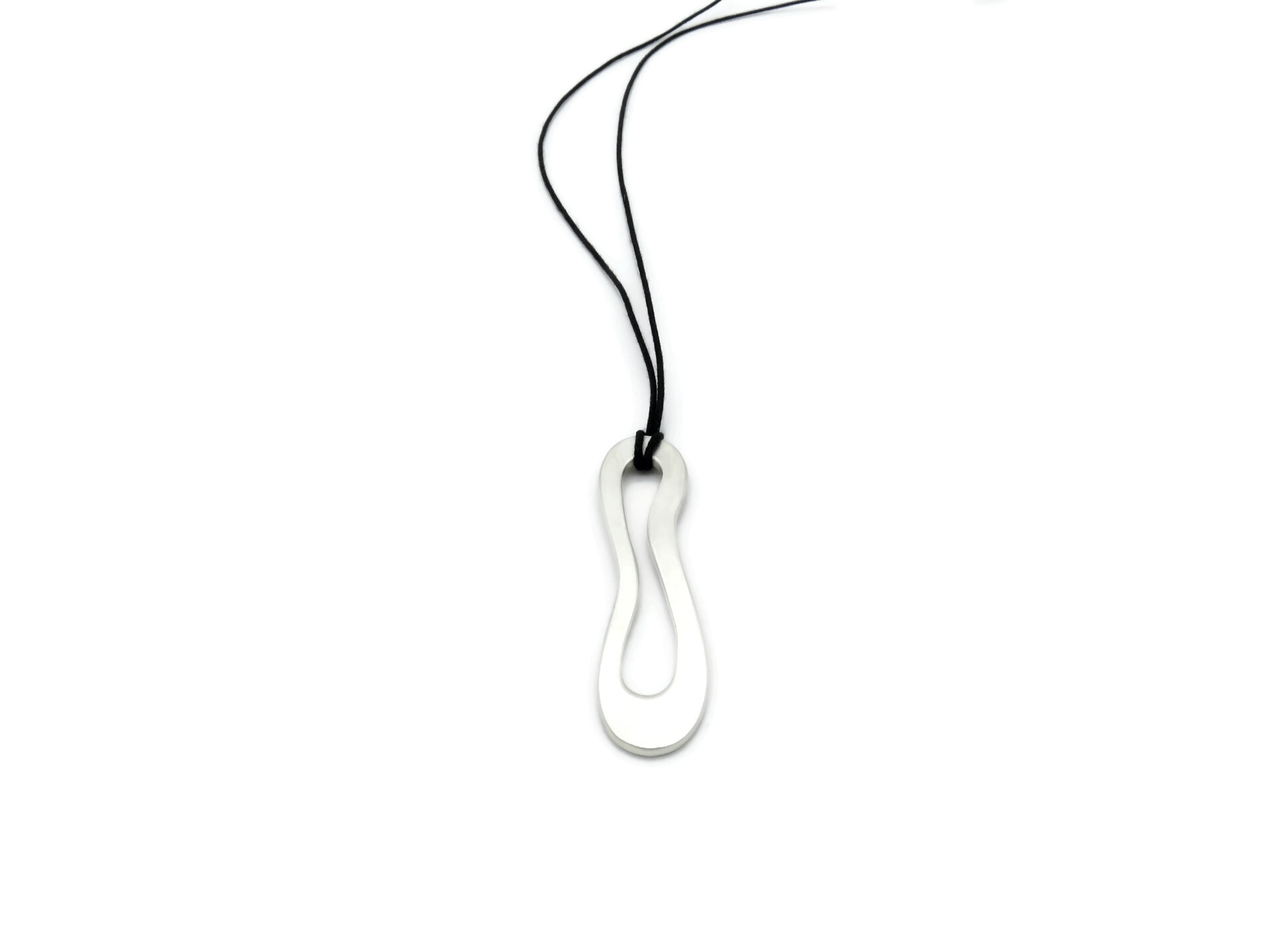 Organic Satin Silver Pendant