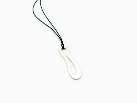 Organic Satin Silver Pendant - Aqua