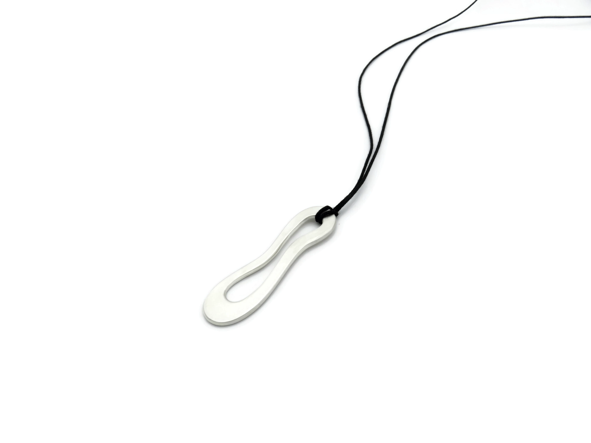 Organic Satin Silver Pendant