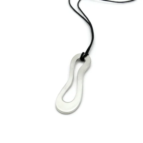 Organic Satin Silver Pendant