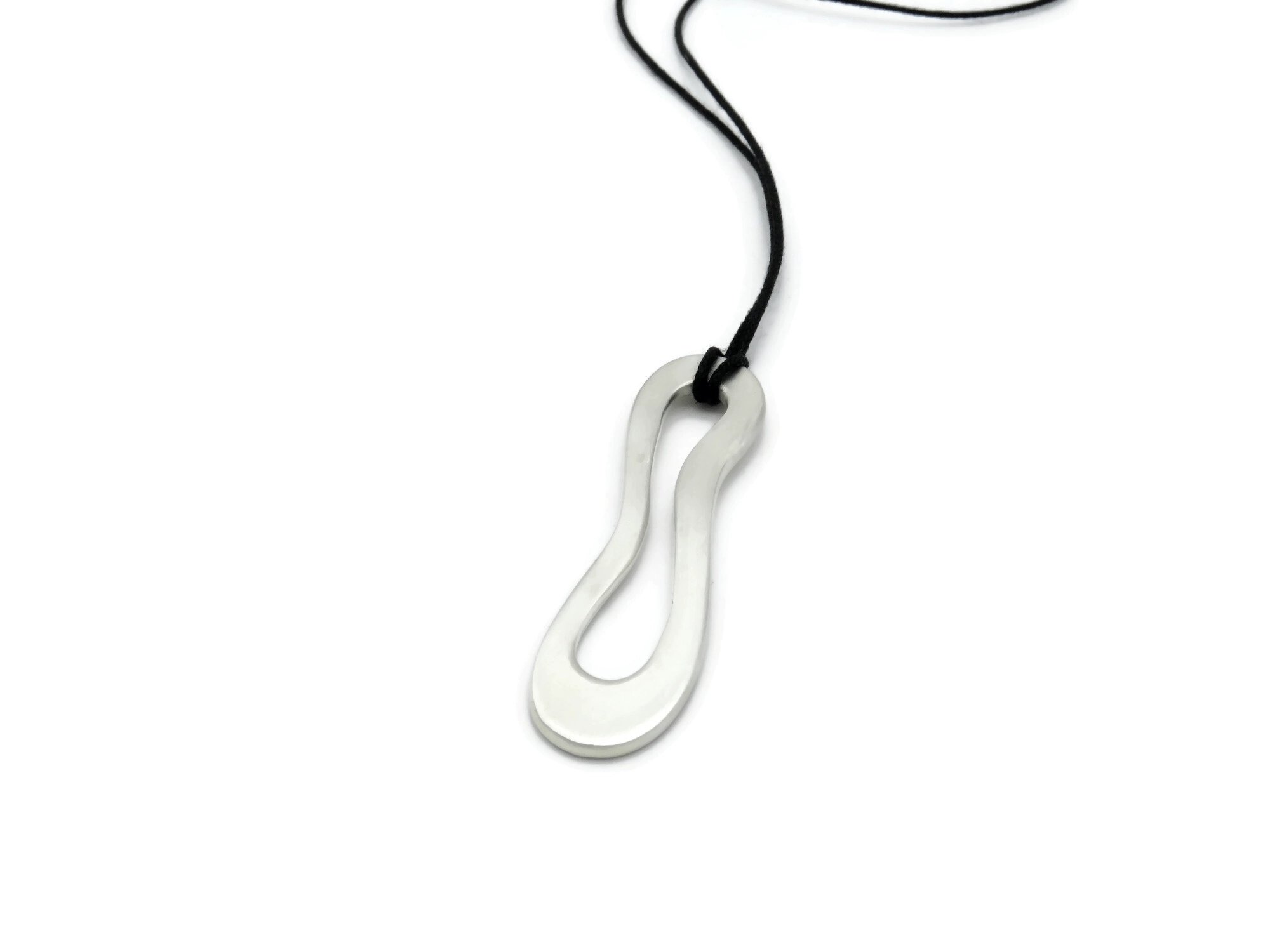 Organic Satin Silver Pendant