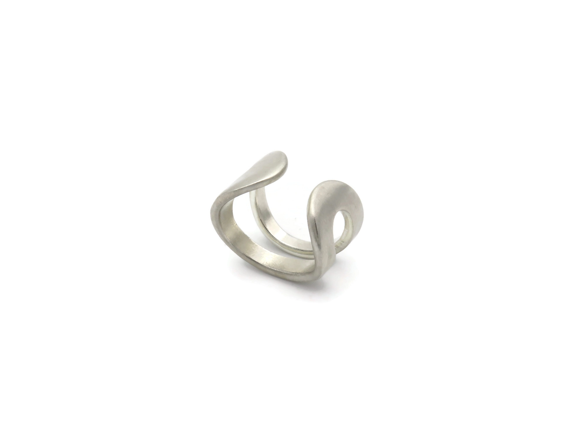 Adjustable Satin Silver Ring