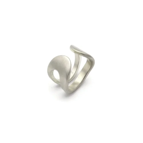 Adjustable Satin Silver Ring