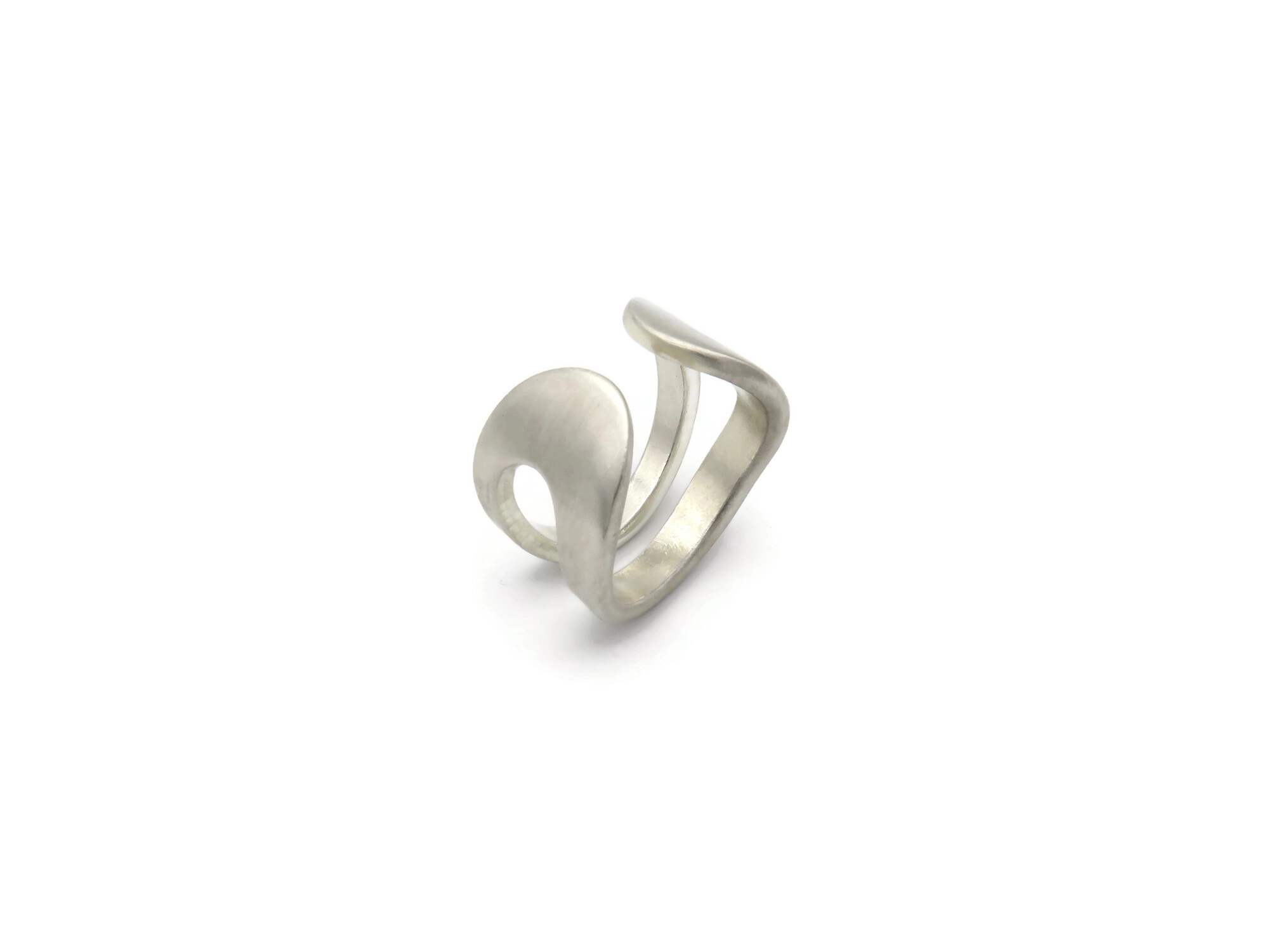 Adjustable Satin Silver Ring
