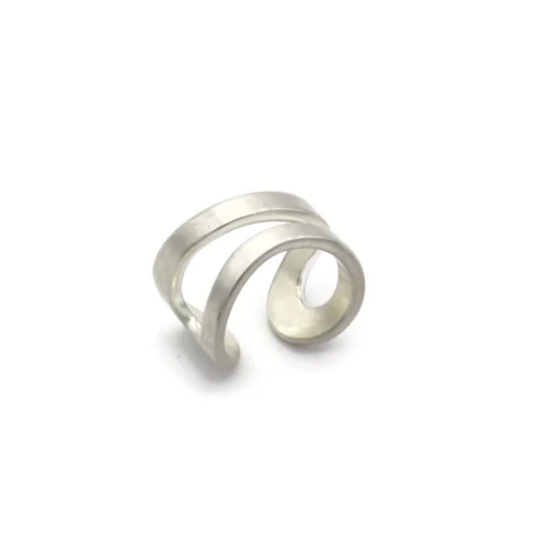 Adjustable Satin Silver Ring