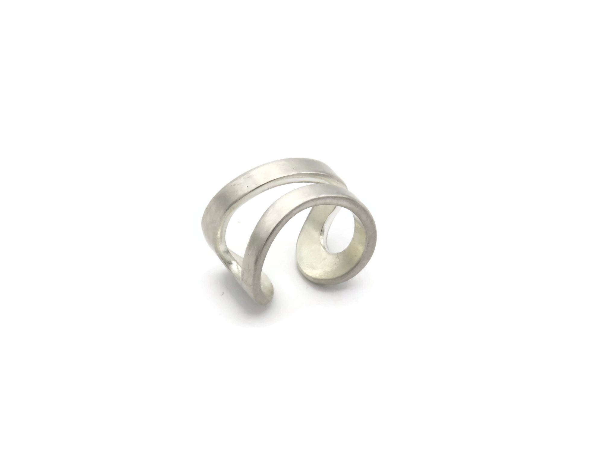 Adjustable Satin Silver Ring