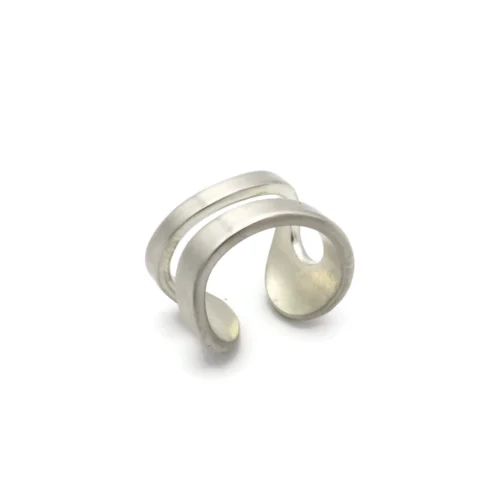 Adjustable Satin Silver Ring