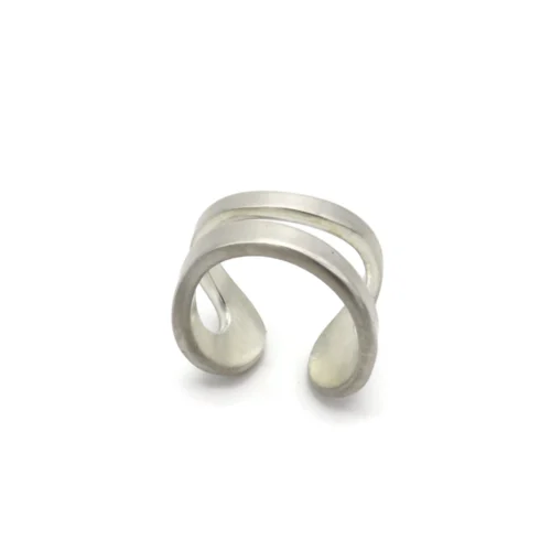 Adjustable Satin Silver Ring