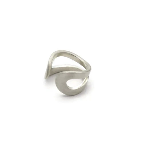 Adjustable Satin Silver Ring