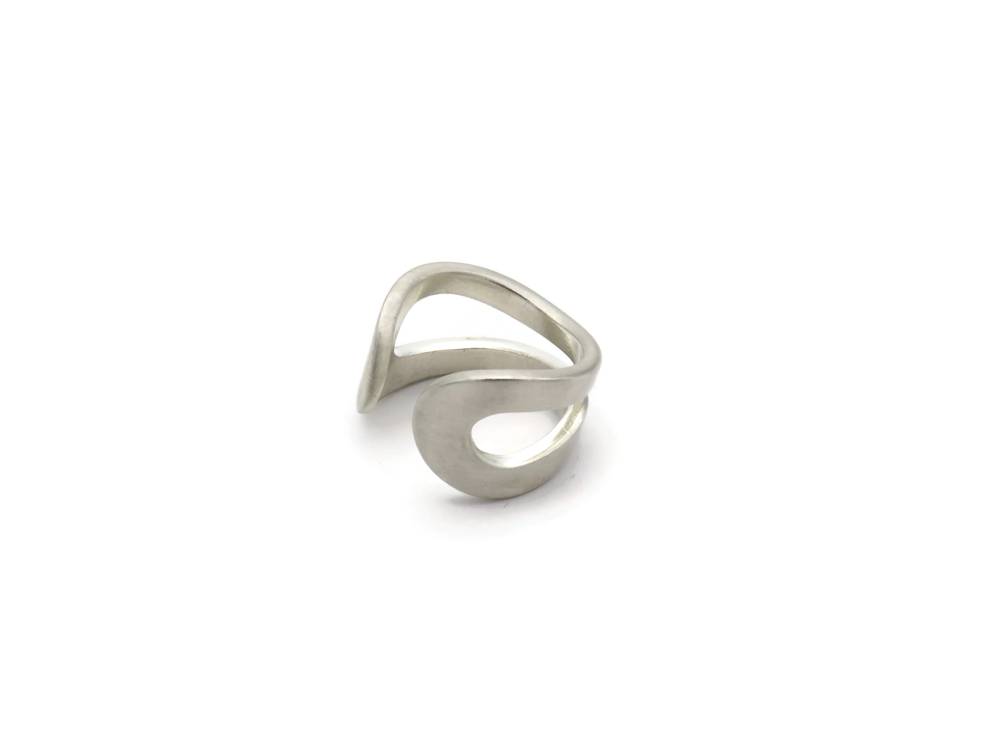 Adjustable Satin Silver Ring