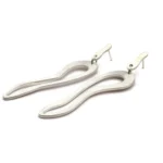 Organic Satin Silver Link Earrings