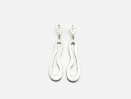 Organic Satin Silver Drop Earrings – Aqua
