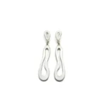 Organic Satin Silver Drop Earrings