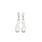 Organic Satin Silver Drop Earrings
