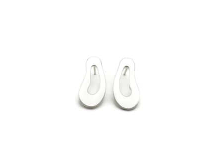 Large Organic Satin Silver Stud Earrings