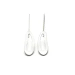 Organic Satin Silver Dangle Earrings