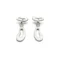 Organic Satin Silver Drop Stud Earrings