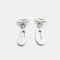 Organic Satin Silver Drop Stud Earrings – Aqua