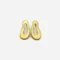 Large Organic Satin Gold Stud Earrings - Aqua