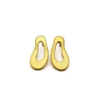 Large Organic Satin Gold Stud Earrings