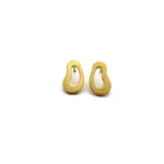 Organic Satin Gold Stud Earrings