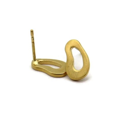 Organic Satin Gold Stud Earrings