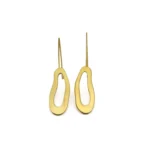 Organic Satin Gold Dangle Earrings