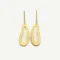 Organic Satin Gold Dangle Earrings - Aqua