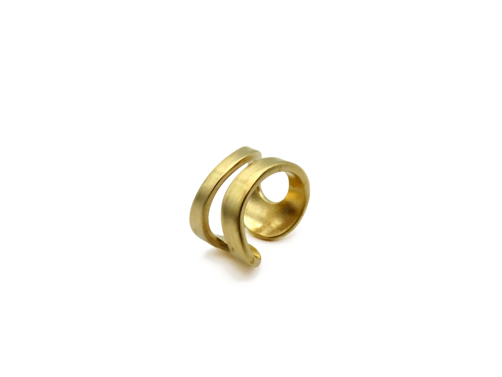 Adjustable Satin Gold Ring – Aqua