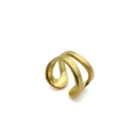 Adjustable Satin Gold Ring – Aqua