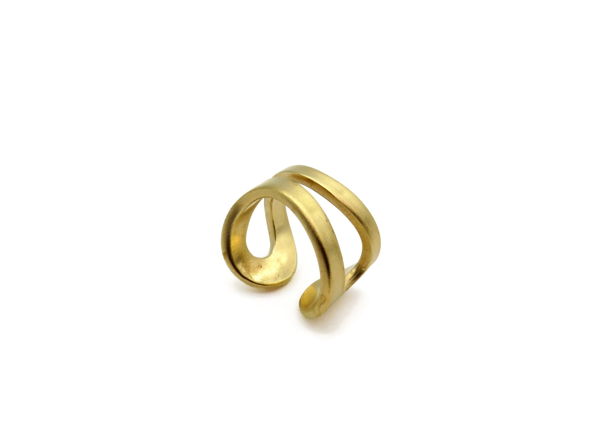 Adjustable Satin Gold Ring – Aqua