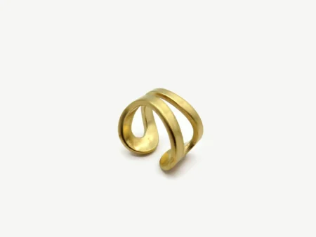 Adjustable Satin Gold Ring – Aqua