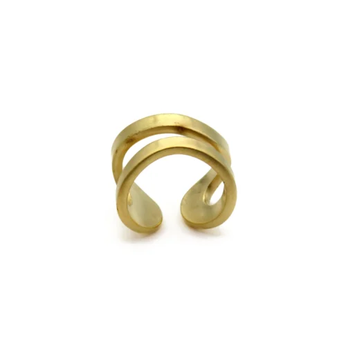 Adjustable Satin Gold Ring – Aqua