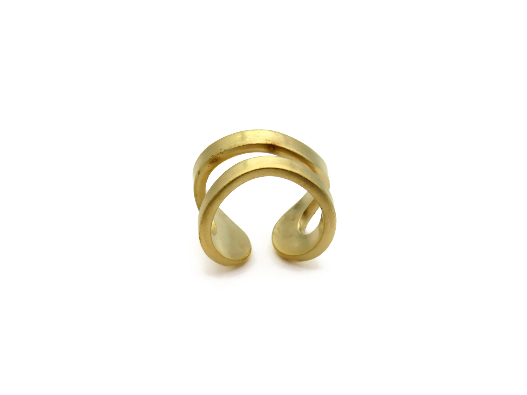 Adjustable Satin Gold Ring – Aqua