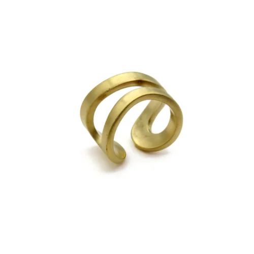 Adjustable Satin Gold Ring – Aqua