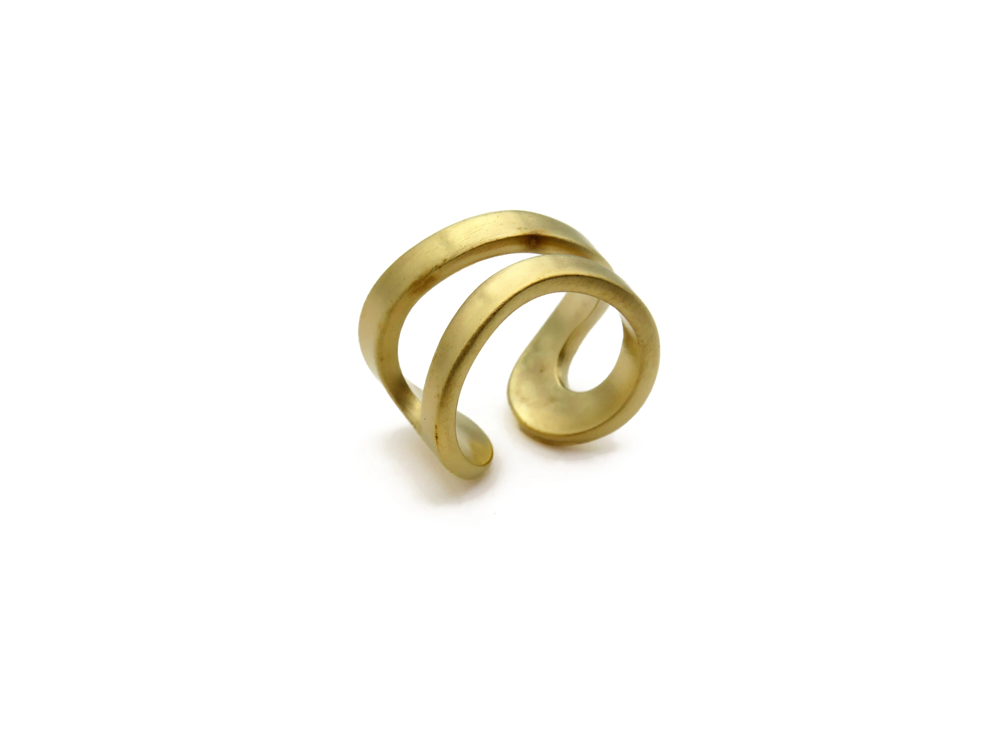 Adjustable Satin Gold Ring – Aqua